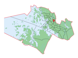 Kaupungin kartta, jossa Metsäkallio korostettuna.