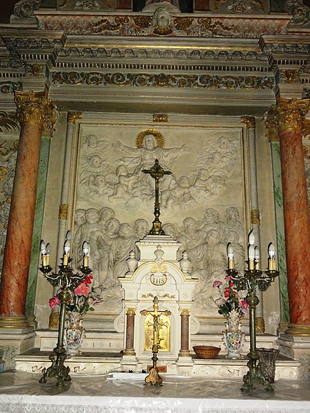 File:Meurçé (Sarthe) église, grand retable, relief de l'Ascension.jpg