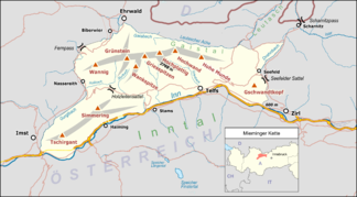 Overview map of the mountain range