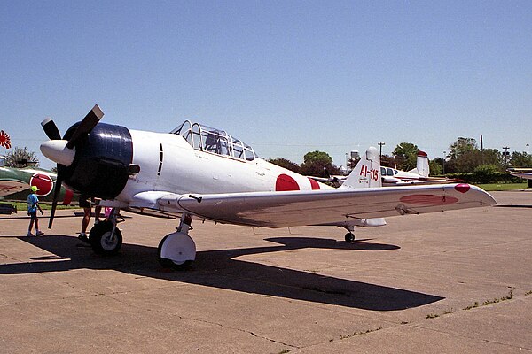 The North American T-6 Texan stood in for the Mitsubishi A6M Zero as there were no airworthy types at that time. Only Zeros from the carrier Akagi wer