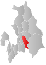 Mapa do condado de Akershus com Fet em destaque.