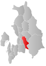 Mapa do condado de Akershus com Fet em destaque.