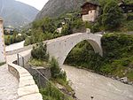 Kinbrücke over the Mattervispa with wayside shrine