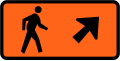 Pedestrians follow this sign (veer right)