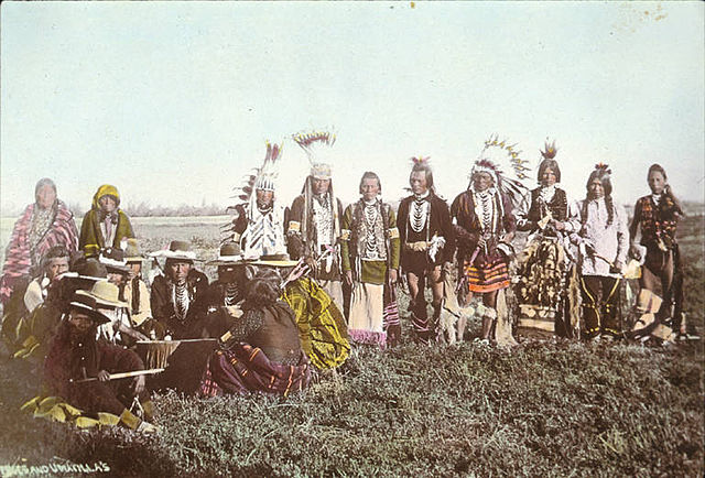  Nez Perce's and Umatilla's for War Dance, ca. 1900