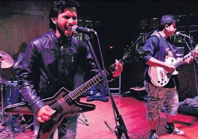 Nicotine playing at 'Pedal to the Metal', TDS, Indore, India in 2014.