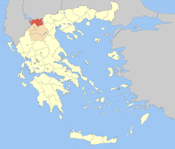 Местоположение на Лерин в Гърция