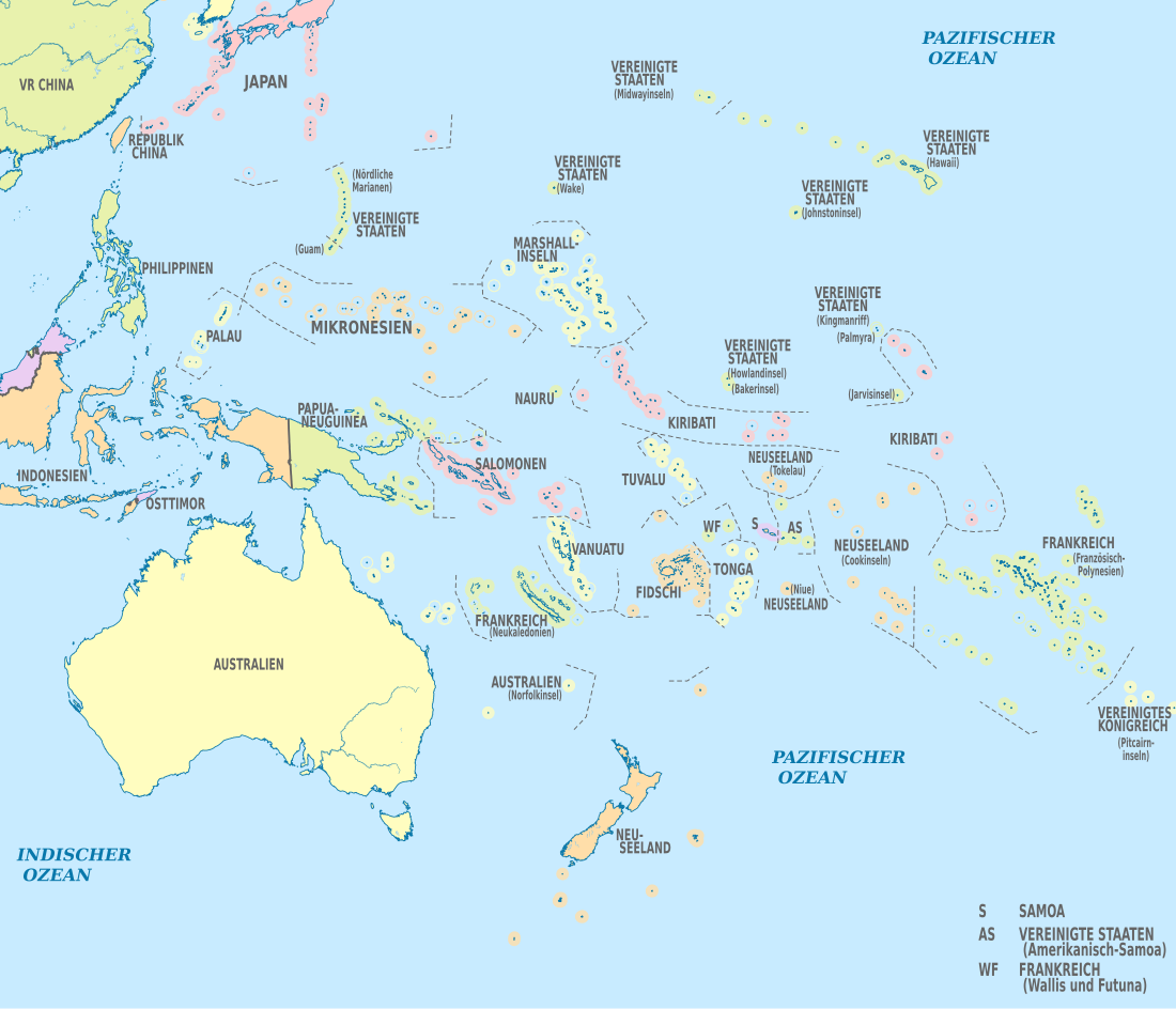 File:Oceania, administrative divisions - de - colored.svg