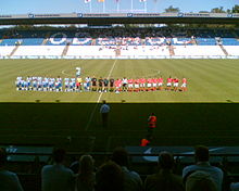 Shelbourne line-out against Odense BK in the second round of the 2006 Intertoto Cup.