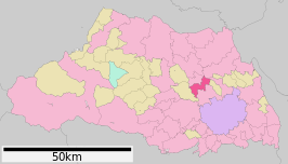 Situering van Okegawa in de prefectuur Saitama
