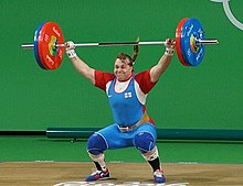 This elite level performance of the snatch demonstrates the explosive power that is required to move the bar overhead. This would be unachievable at a slower speed. Olympic lift snatch wikipedia.jpg