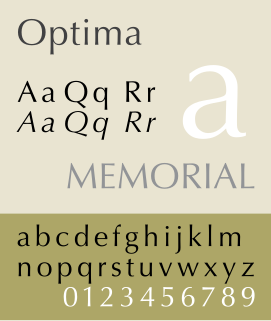 <span class="mw-page-title-main">Optima</span> 1958 typeface by Hermann Zapf