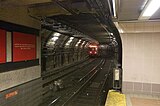 Outbound train approaching South Station