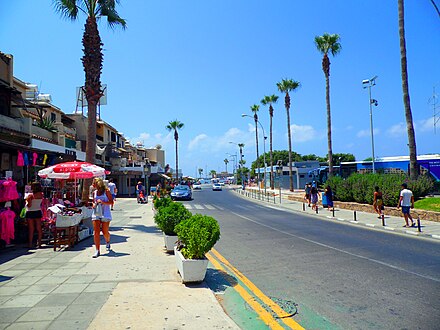 Kato Paphos, Apostolou Pavlou Ave that leading to the Paphos Coastline, on the right — the bus station