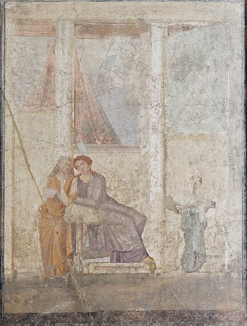 Phaedra hands to her nurse the letter accusing Hippolytus.