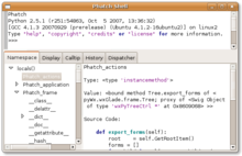 Phatch interactive Python shell Phatch Python Shell.png