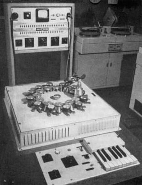 Phonogene (1953), a tape machine for modifying the sound structure, developed by Pierre Schaeffer et al. at GRMC