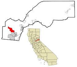 Placer County California Incorporated and Unincorporated areas Lincoln Highlighted.svg