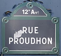 Plaque Rue Proudhon - Paris XII (FR75) - 2021-06-03 - 1.jpg