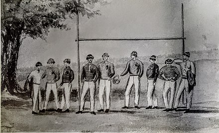 Illustration of the goals used at Rugby School (1858)