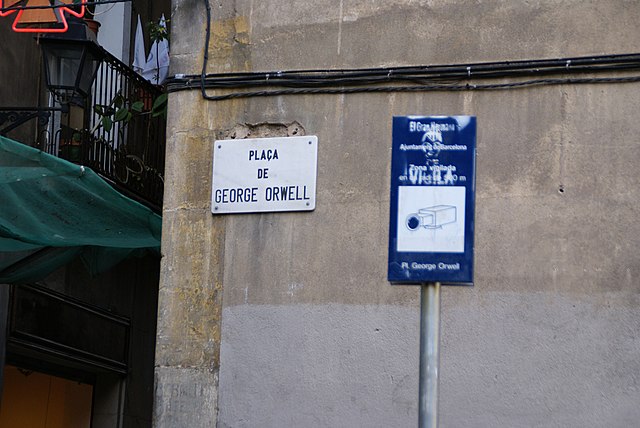 CCTV in George Orwell Square in Barcelona, Spain