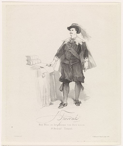 File:Portret van de Haagse toneelspeler Johan Tjasink als Ruys-Blas Ruy Blas in het drama van dien naam 3de bedrijf Toneel (titel op object), RP-P-1879-A-2910.jpg