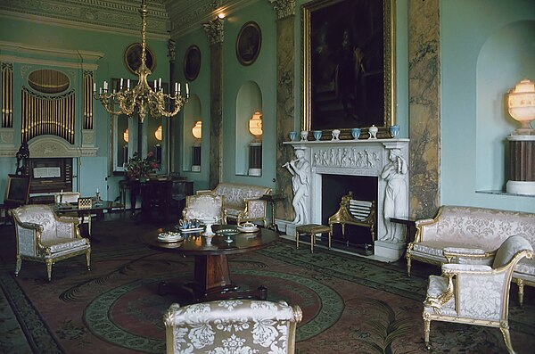 Music room of Powderham Castle in 1983