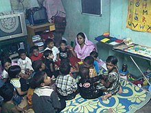 Pre-school class, Mumbai, India, August-November 2010 Pratham pre-school.jpg