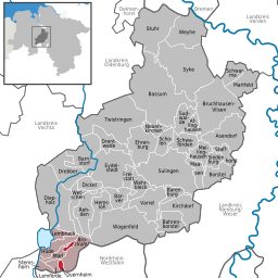 Läget för kommunen Quernheim i Landkreis Diepholz