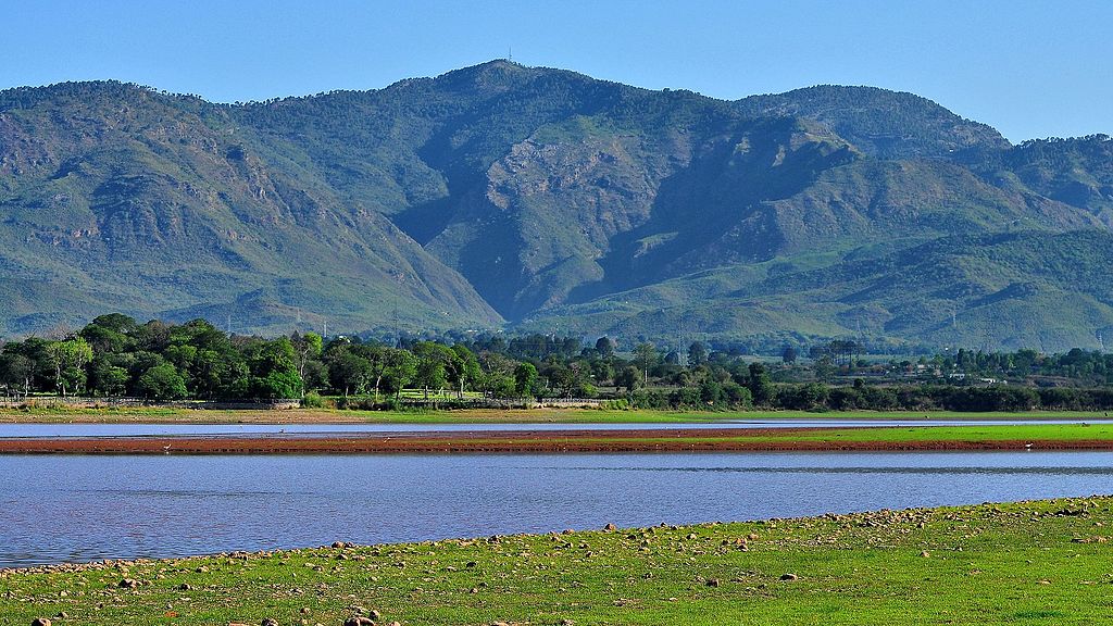 A Beautiful View of the Rawal Lake with the Margalla Hills Visible in the Background