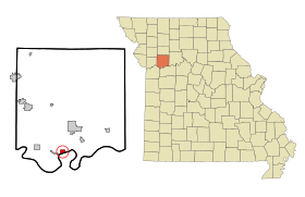 Ray County Missouri Incorporated and Unincorporated areas Camden Highlighted.svg