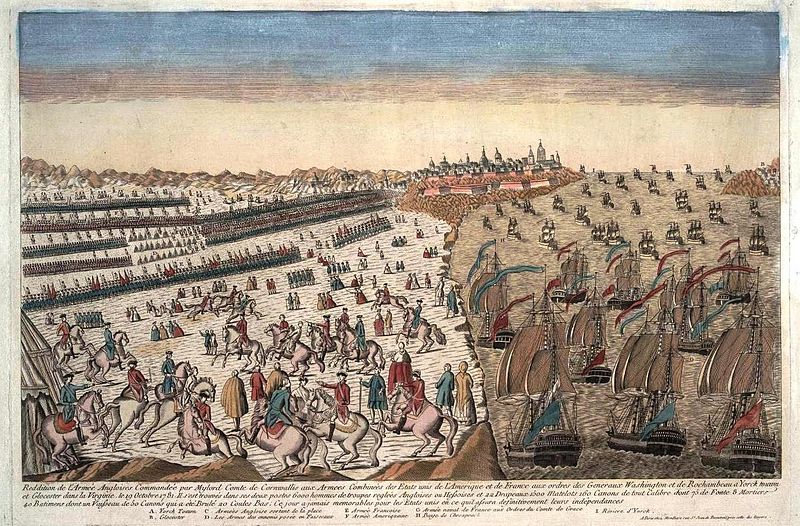 File:Reddition armee anglaise a Yorktown 1781 avec blocus naval.jpg