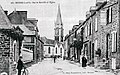 Retiers : l'église et la rue de Marcillé vers 1925 (carte postale).