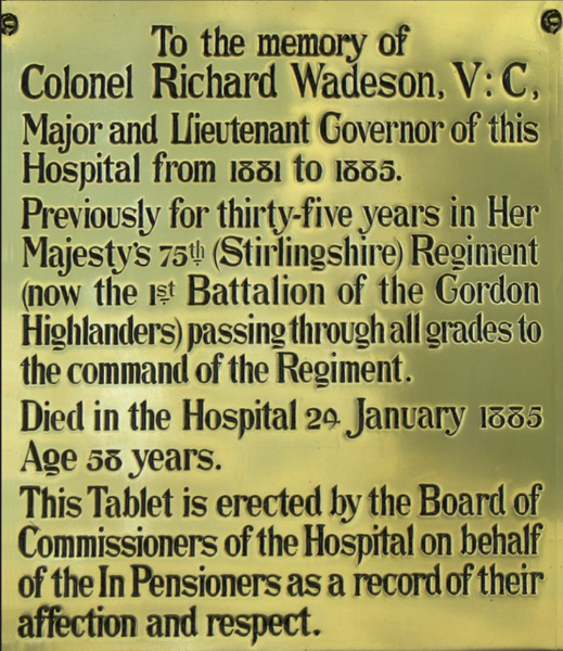 File:Richard Wadeson VC plaque, Royal Hospital, Chelsea.png