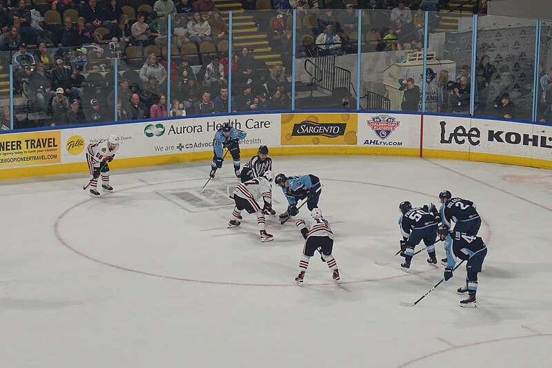 File:Rockford IceHogs vs. Milwaukee Admirals April 2023 20 (face-off).jpg