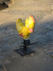 Iron rocking duck beside the pond. RockingDuckWestburn.jpg