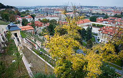 Rooftop view from the back entrance to the Castle, Prague