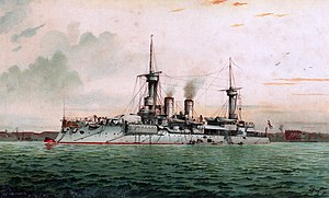 Litografie lodi Weißenburg z roku 1902