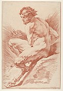 Satyre, dessin : F. Boucher, gravure : G. Demarteau (avant 1770)