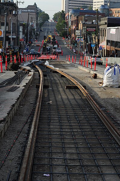 File:Seattle - laying trolley tracks on Broadway at Pine 06.jpg