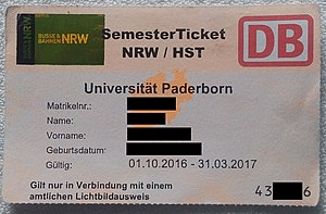 Semesterticket: Deutschland, Österreich, Außerhalb Europas