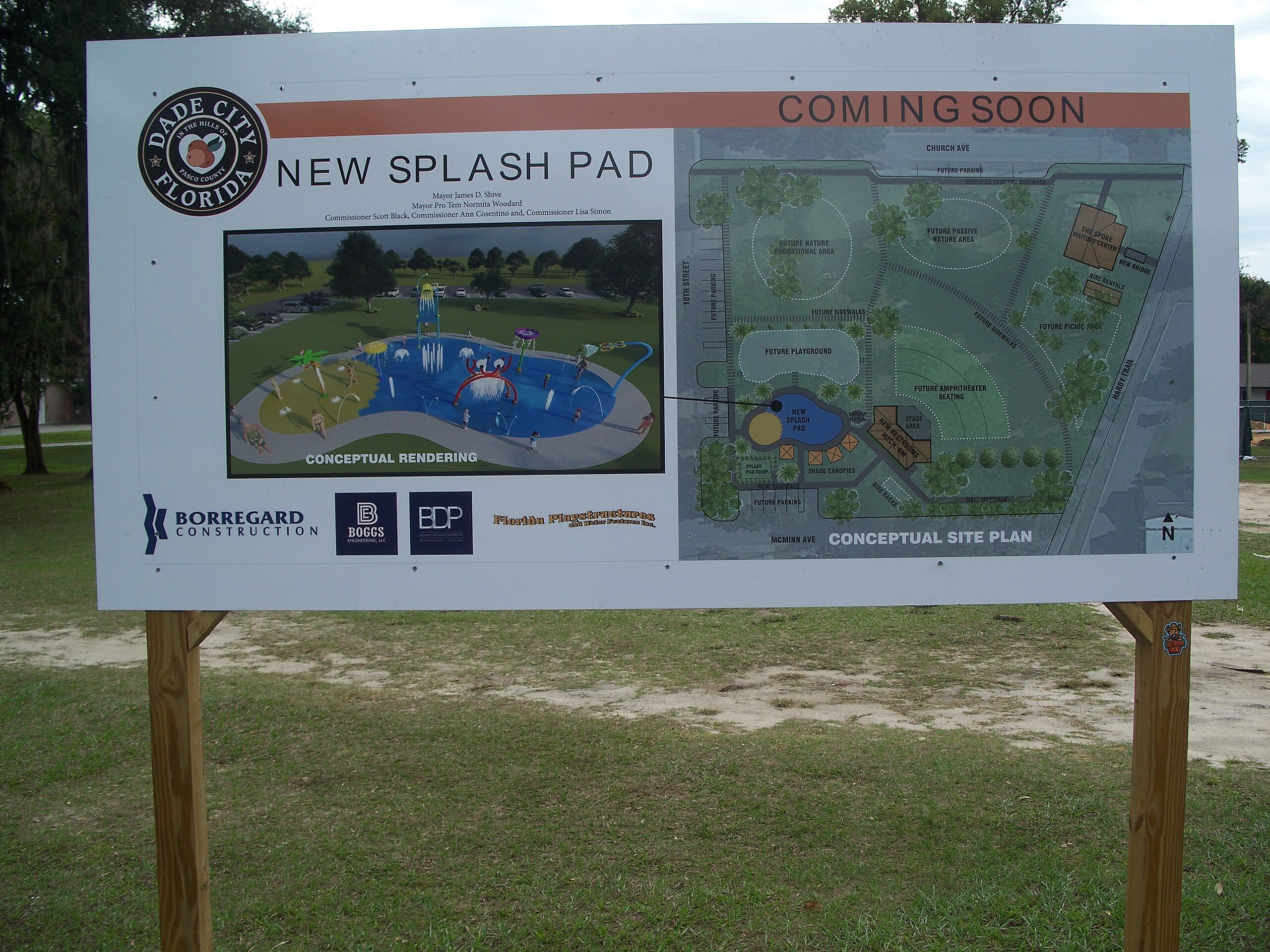 File:Sign showing future plans for the trailhead site in Dade City