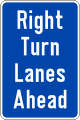 There are available lanes for right turns, usually used at road bends before a traffic light junction