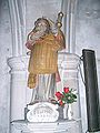 Die kerk van Domrémy met 'n standbeeld van die heilige Eliphius van Rampillon wat ná sy onthoofding sy hoof in sy hande hou