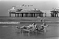 Strandleven Scheveningen, vrouwen op ligstoelen in zee, Bestanddeelnr 926-6087.jpg