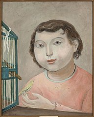 Girl with a canary