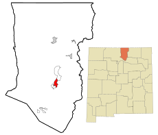 Taos County New Mexico Incorporated and Unincorporated areas Taos Highlighted.svg