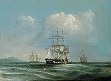 William Duke, The Hobart whaling vessel Pacific, 1848. Art Gallery of South Australia. The Whaling Ship Pacific by William Duke 1848 Art Gallery of South Australia 20065P29.jpg