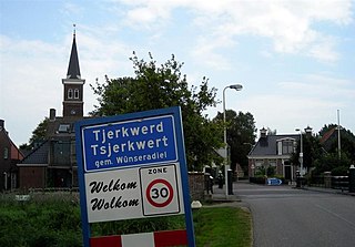 Tjerkwerd Village in Friesland, Netherlands