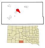 Todd County South Dakota Incorporated and Unincorporated areas Rosebud Highlighted.svg